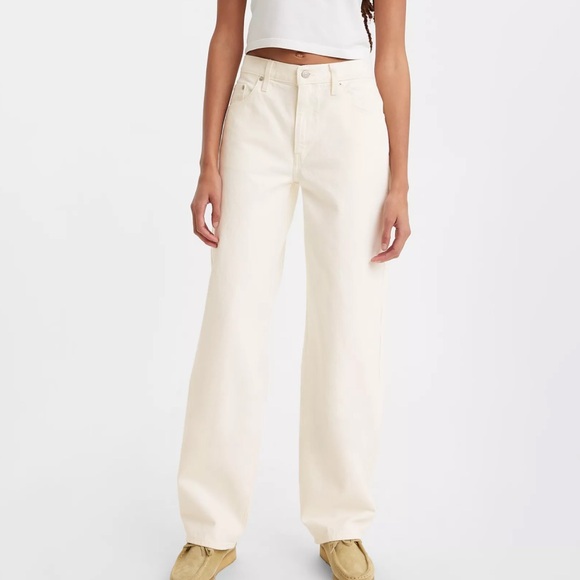 Levi's Baggy Dad Cream Denim Jeans - Picture 1 of 10